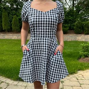 Black gingham dress